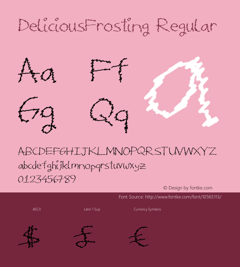 DeliciousFrosting Regular Version 1.00 July 14, 2014, initial release Font Sample
