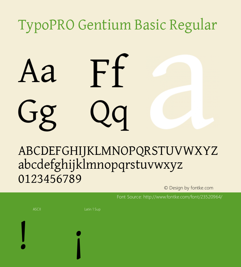 TypoPRO Gentium Basic Version 1.102; 2013; Maintenance release Font Sample