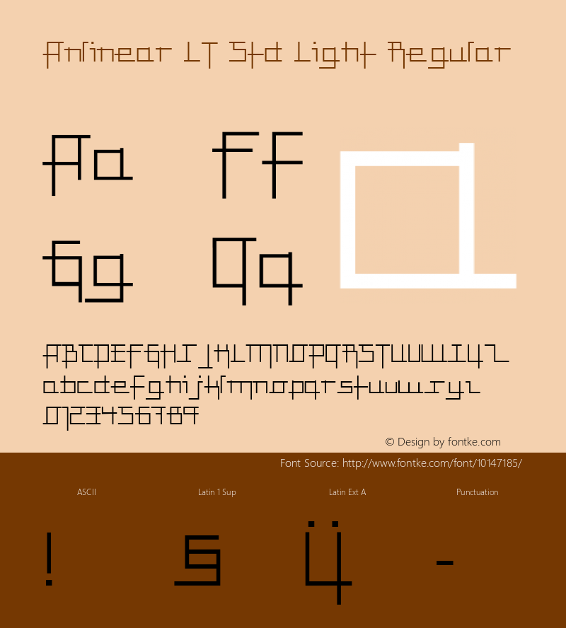 Anlinear LT Std Light Regular Version 1.000;PS 001.000;Core 1.0.38 Font Sample