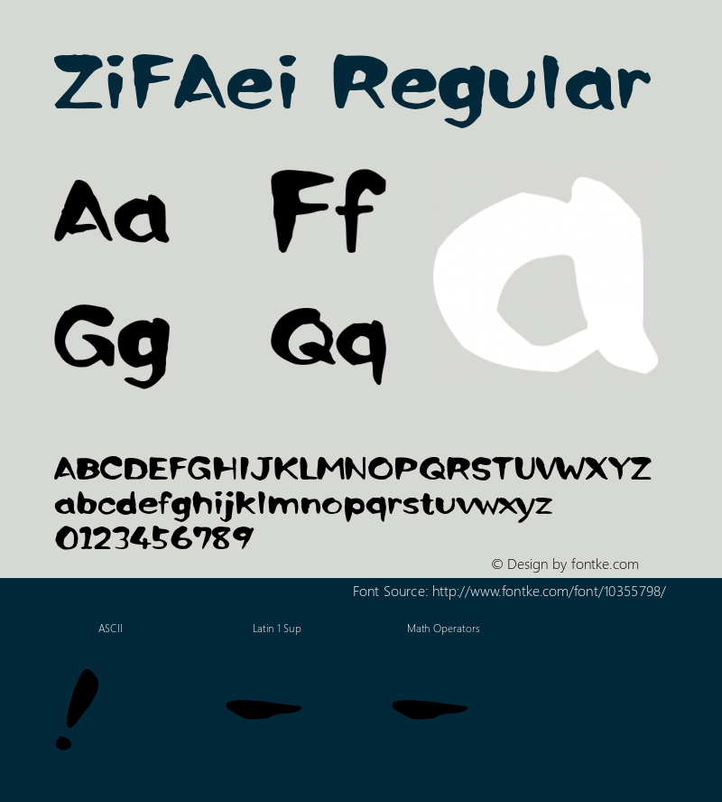 ZiFAei Regular Fontographer 4.7 09.5.22 FG4M­0000002045 Font Sample