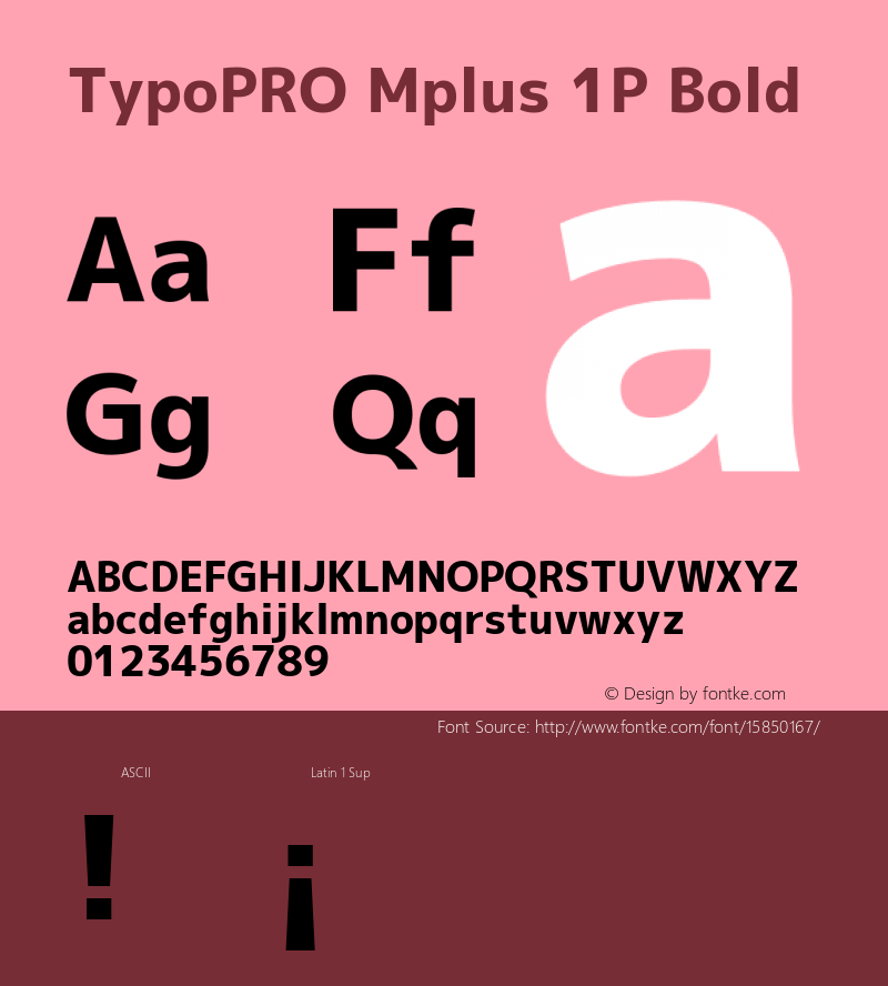 TypoPRO Mplus 1P Bold Version 1.059 Font Sample