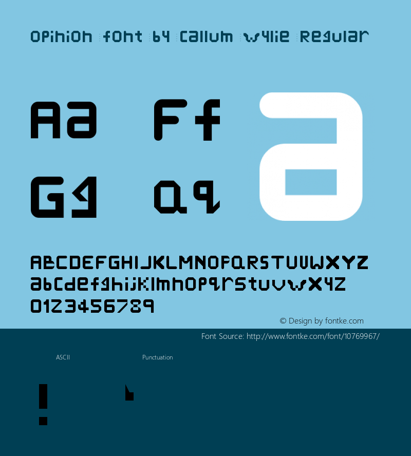 Opinion font by callum wylie Regular Version 1.0 Font Sample