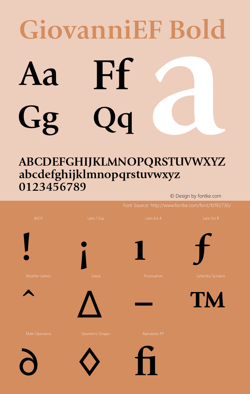 GiovanniEF Bold 001.000 Font Sample