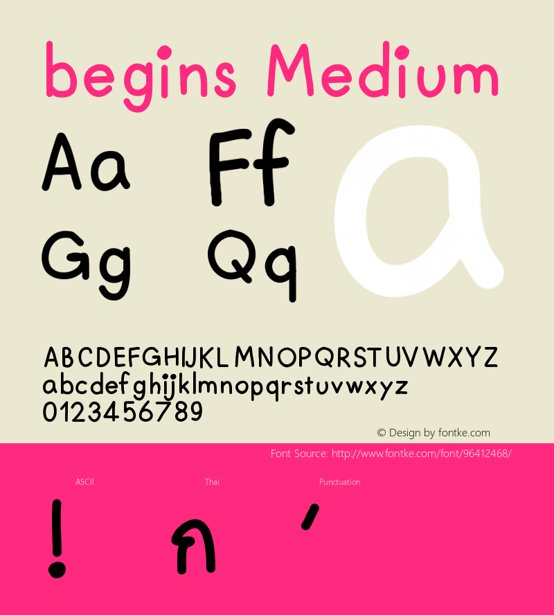 begins Version 001.000 Font Sample