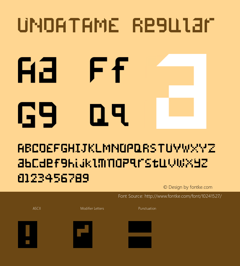 UNDATAME Regular Version 1.006 2009 Font Sample