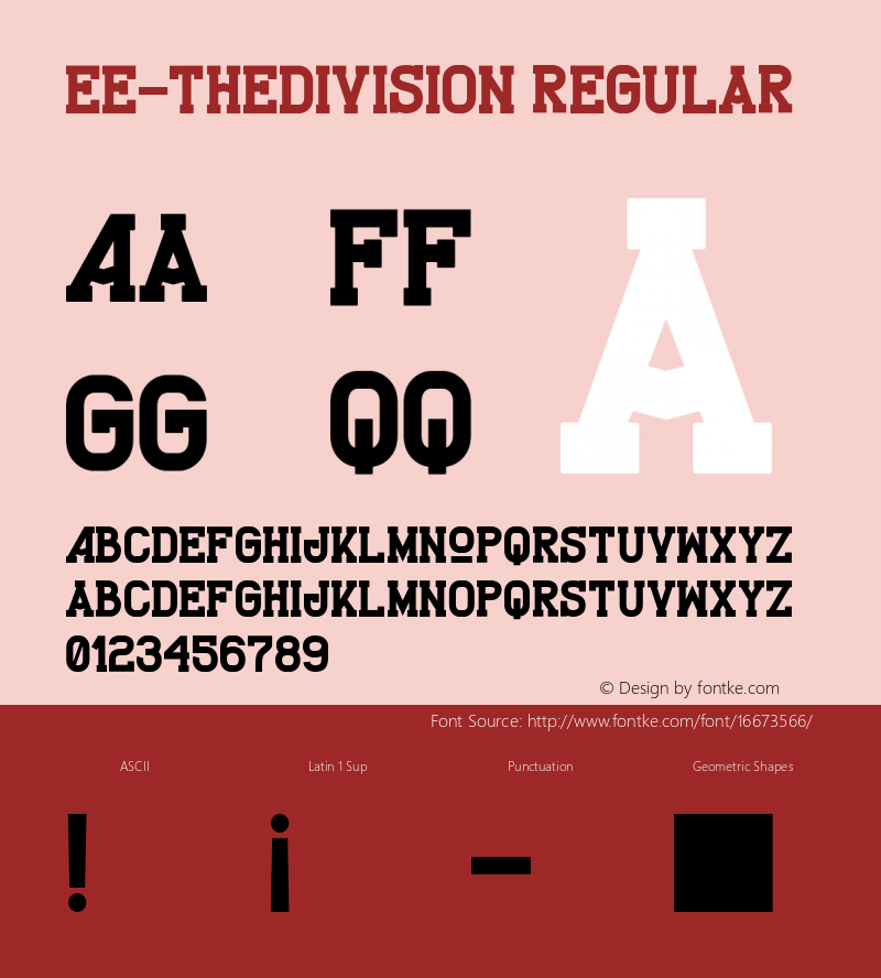 EE-TheDivision Regular Version 1.00 May 30, 2015, initial release Font Sample