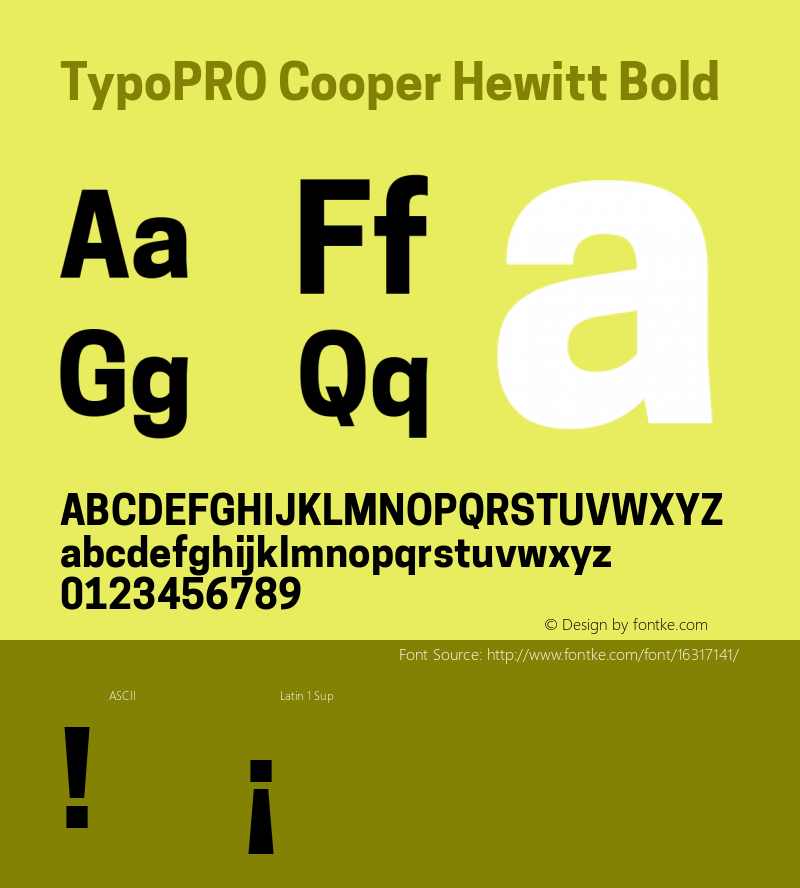 TypoPRO Cooper Hewitt Bold 1.000 Font Sample