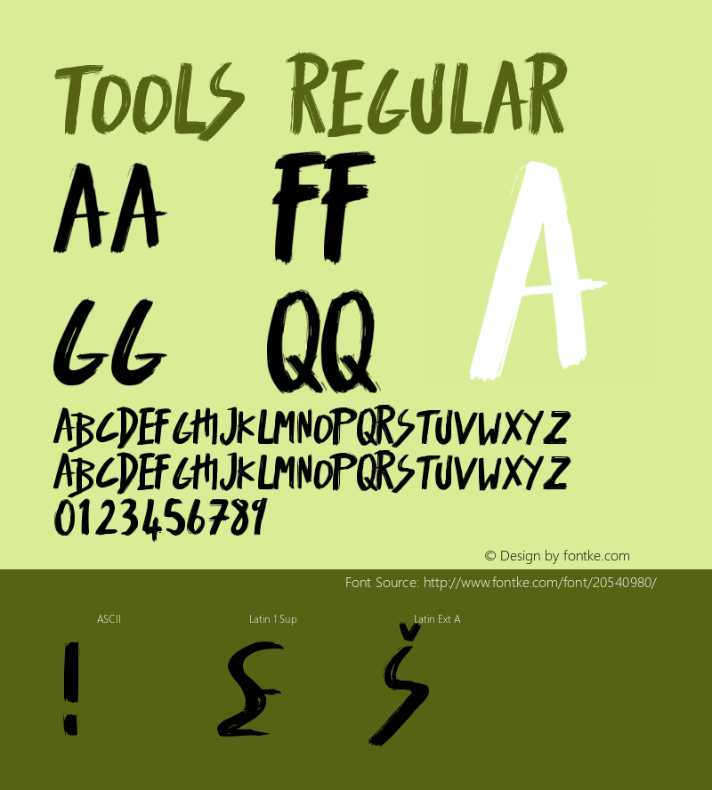 Tools Version 001.001 Font Sample