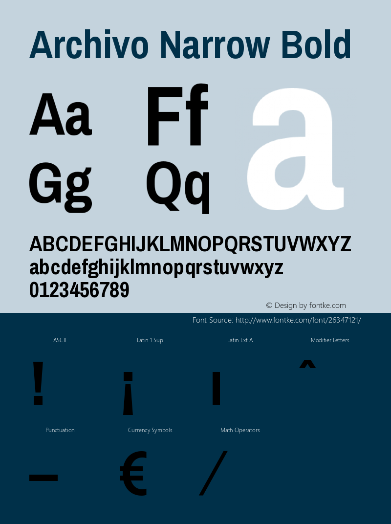 Archivo Narrow Bold 1.002; ttfautohint (v0.8) Font Sample