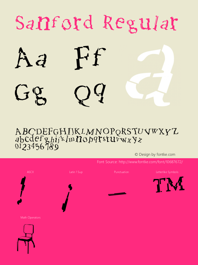 Sanford Regular Altsys Fontographer 4.0.4 4/9/02 Font Sample