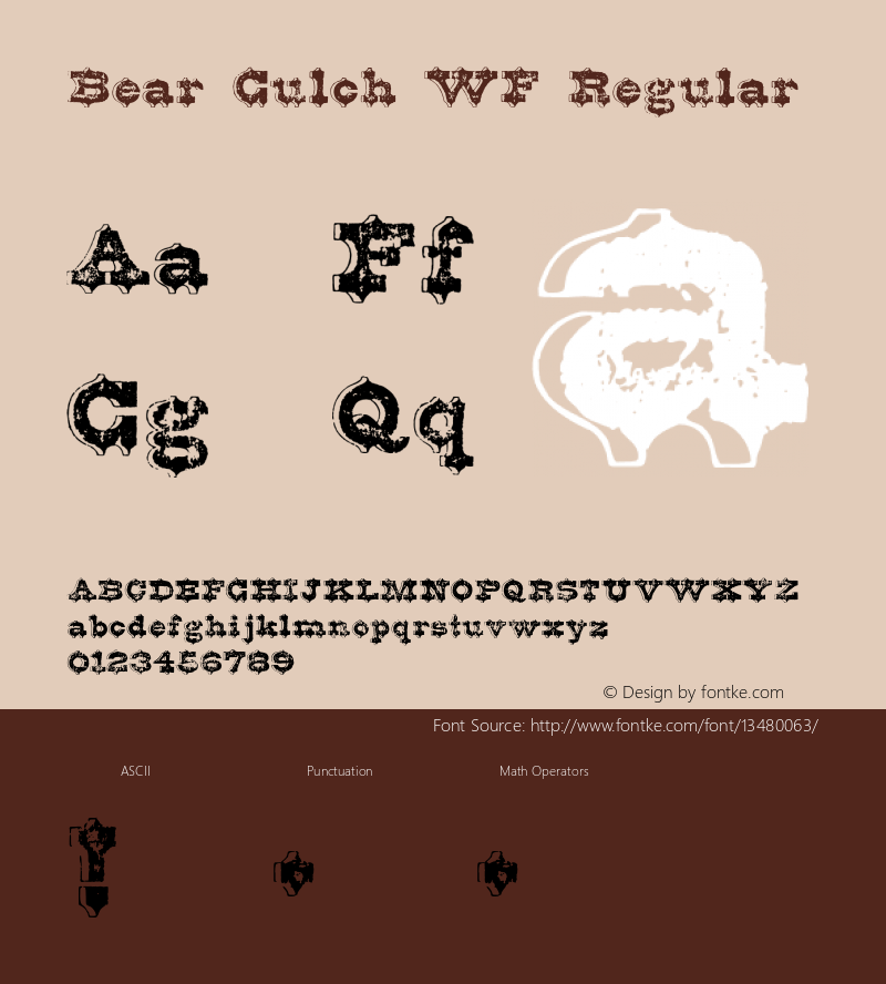 Bear Gulch WF Regular Unknown Font Sample