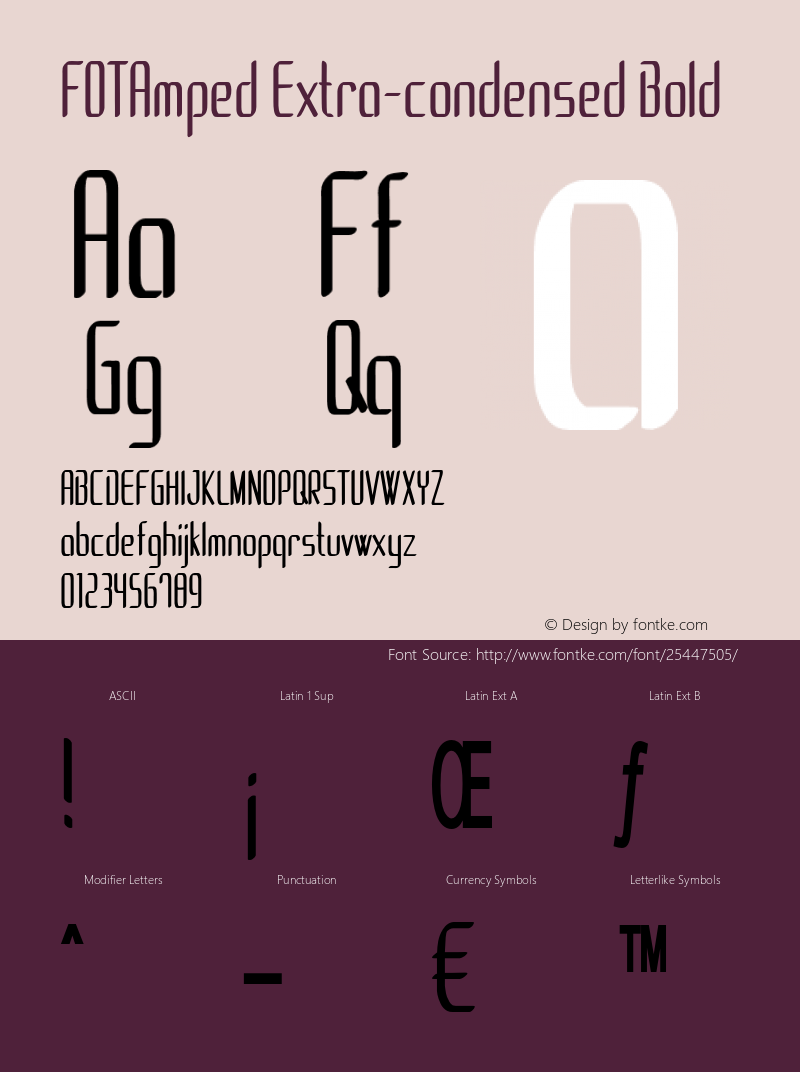 FOTAmped-ExtracondensedBold Version 1.000 Font Sample