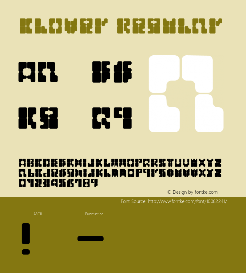 clover Regular Macromedia Fontographer 4.1J 98.12.27 Font Sample