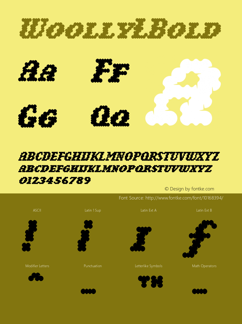 Woolly Bold 005.000 Font Sample