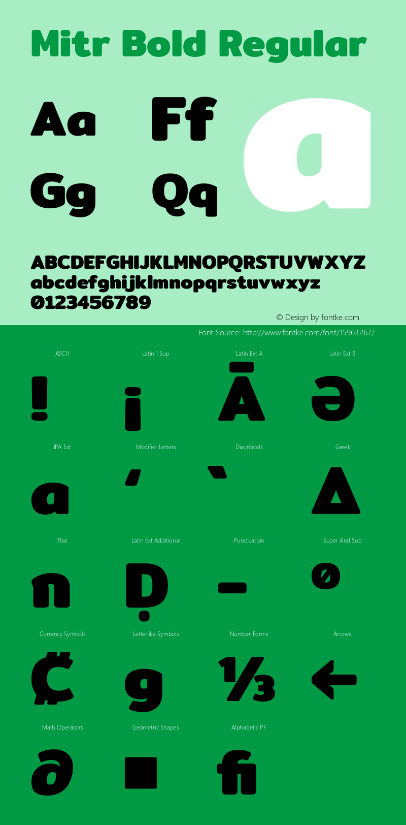 Mitr Bold Regular Version 1.002 Font Sample