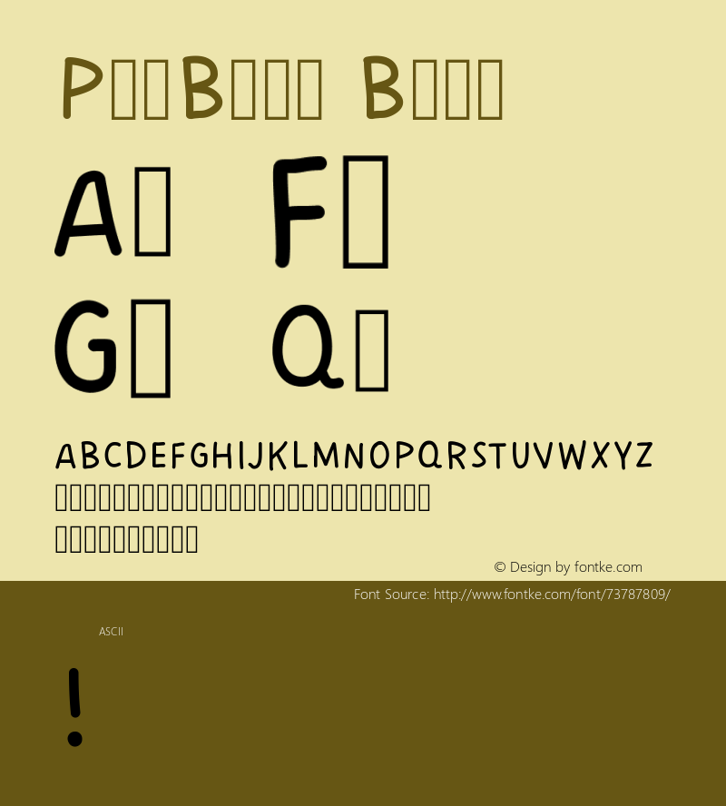 PopBold Version 001.000 Font Sample