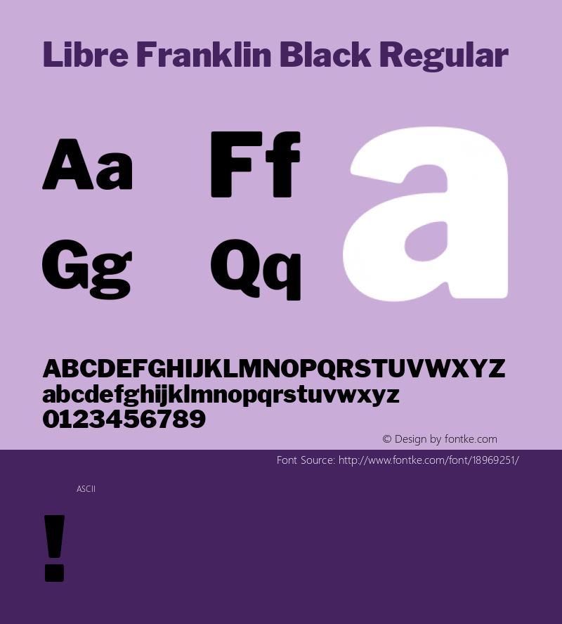 Libre Franklin Black Regular Version 1.003;PS 001.003;hotconv 1.0.88;makeotf.lib2.5.64775; ttfautohint (v1.4.1) Font Sample