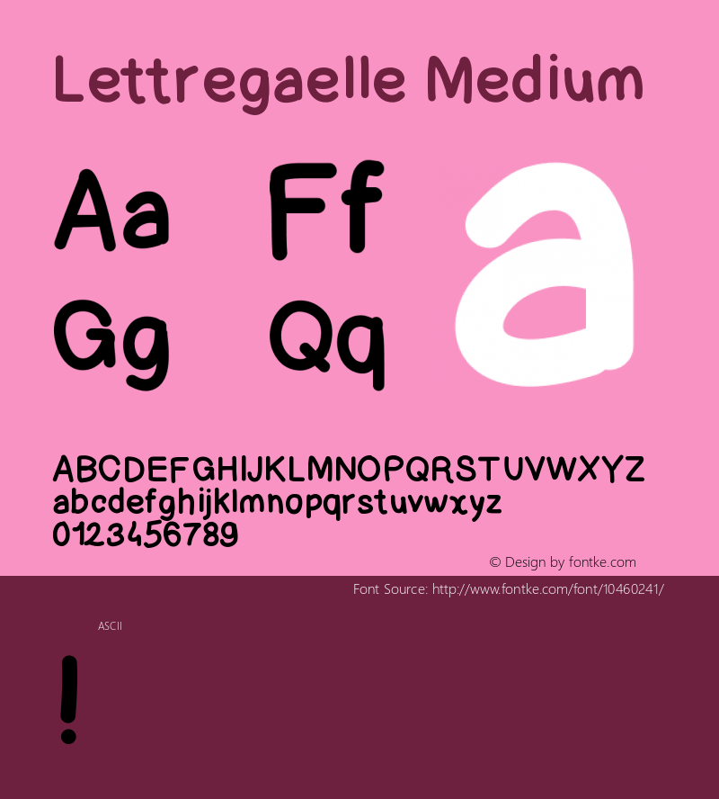 Lettregaelle Medium Version 001.000 Font Sample