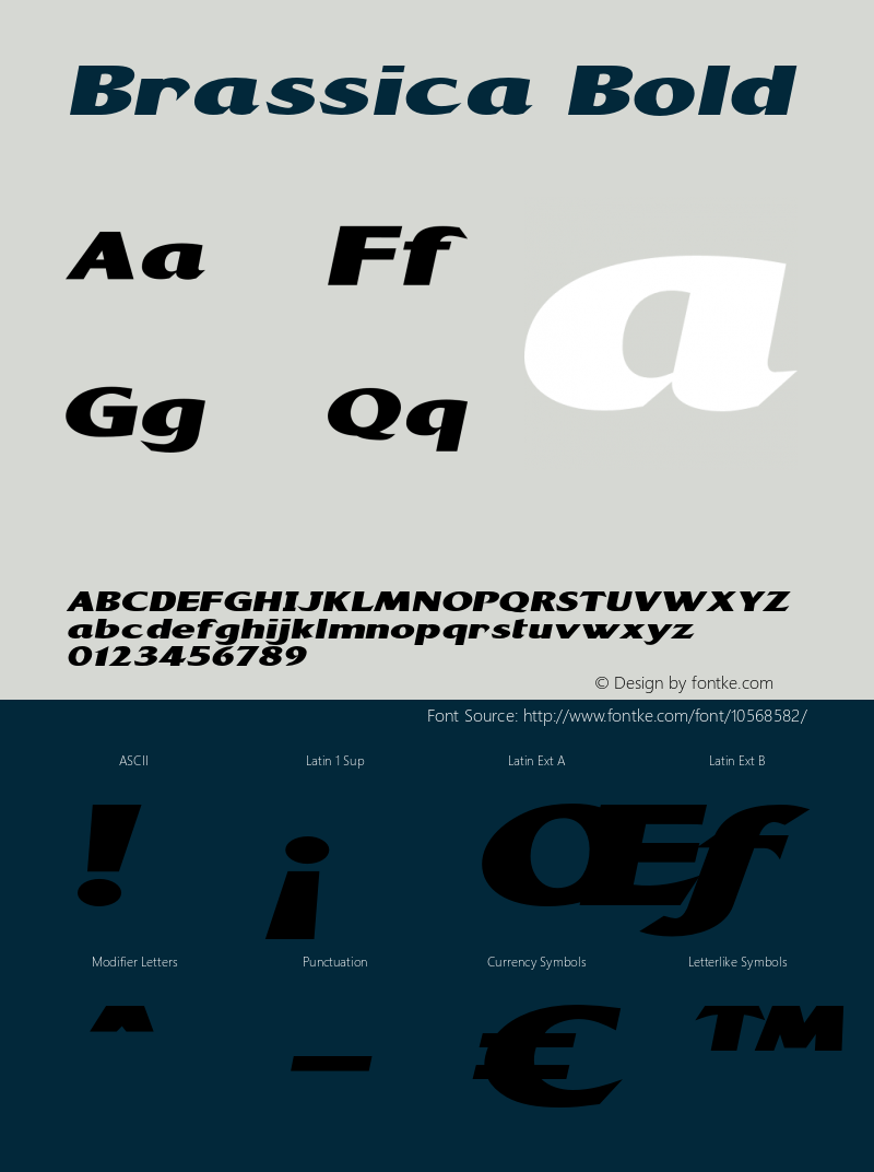 Brassica Bold Version 1.000 Font Sample