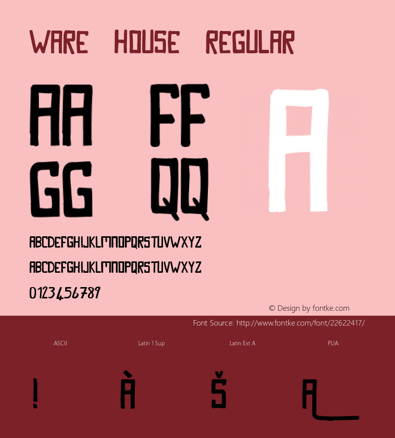 Ware House  Font Sample