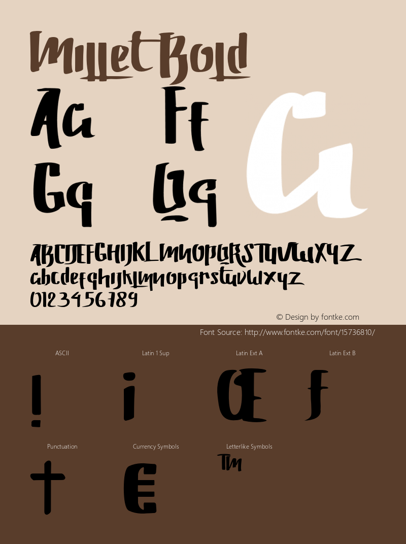 Millet Bold Version 1.000 Font Sample