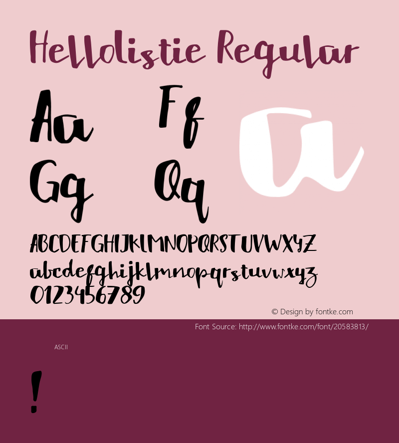HelloListie Version 1.000 Font Sample