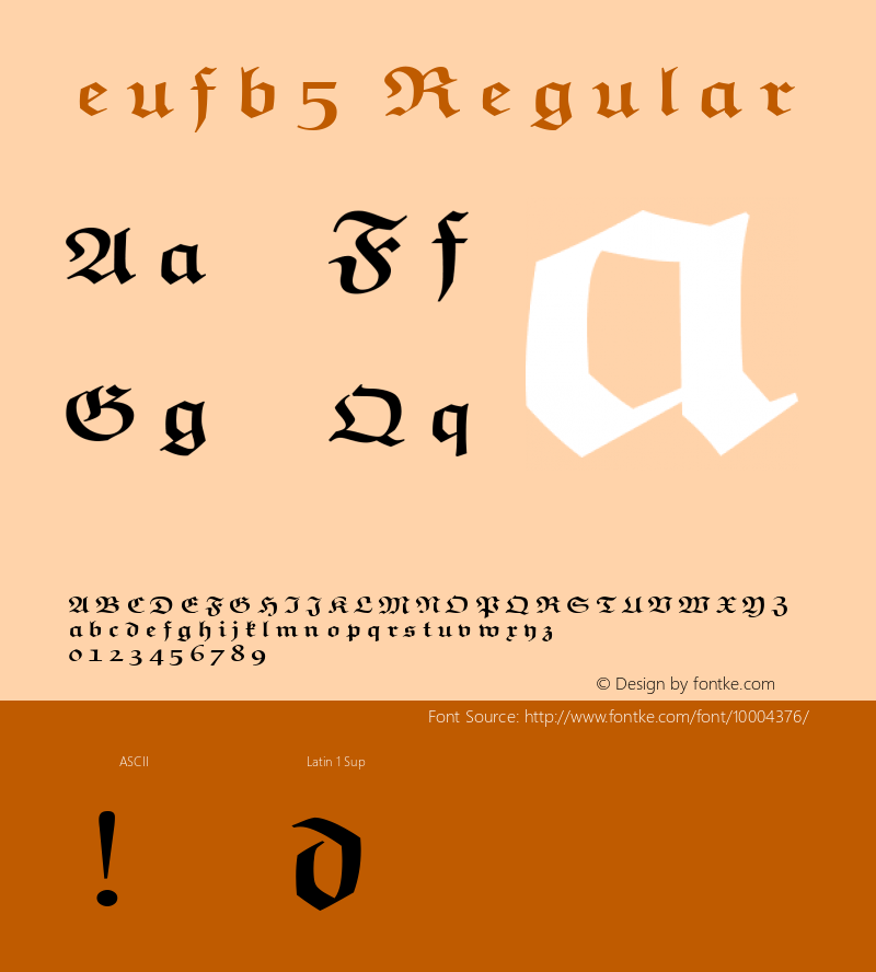 eufb5 Regular 1.2/19-Jan-95 Font Sample