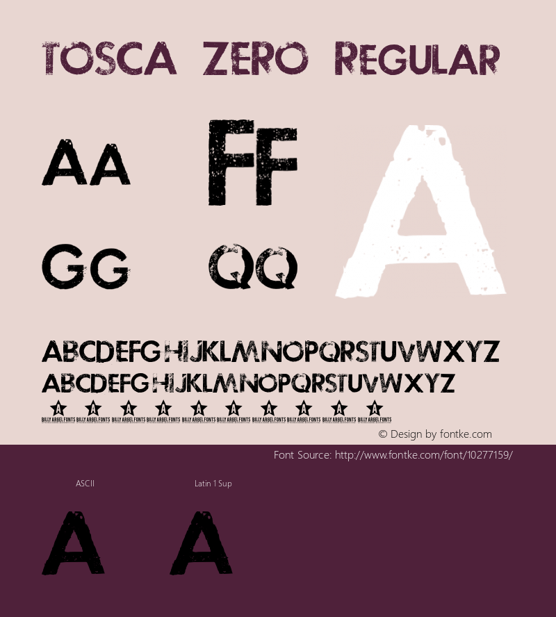 TOSCA ZERO Regular Version 1.000 Font Sample