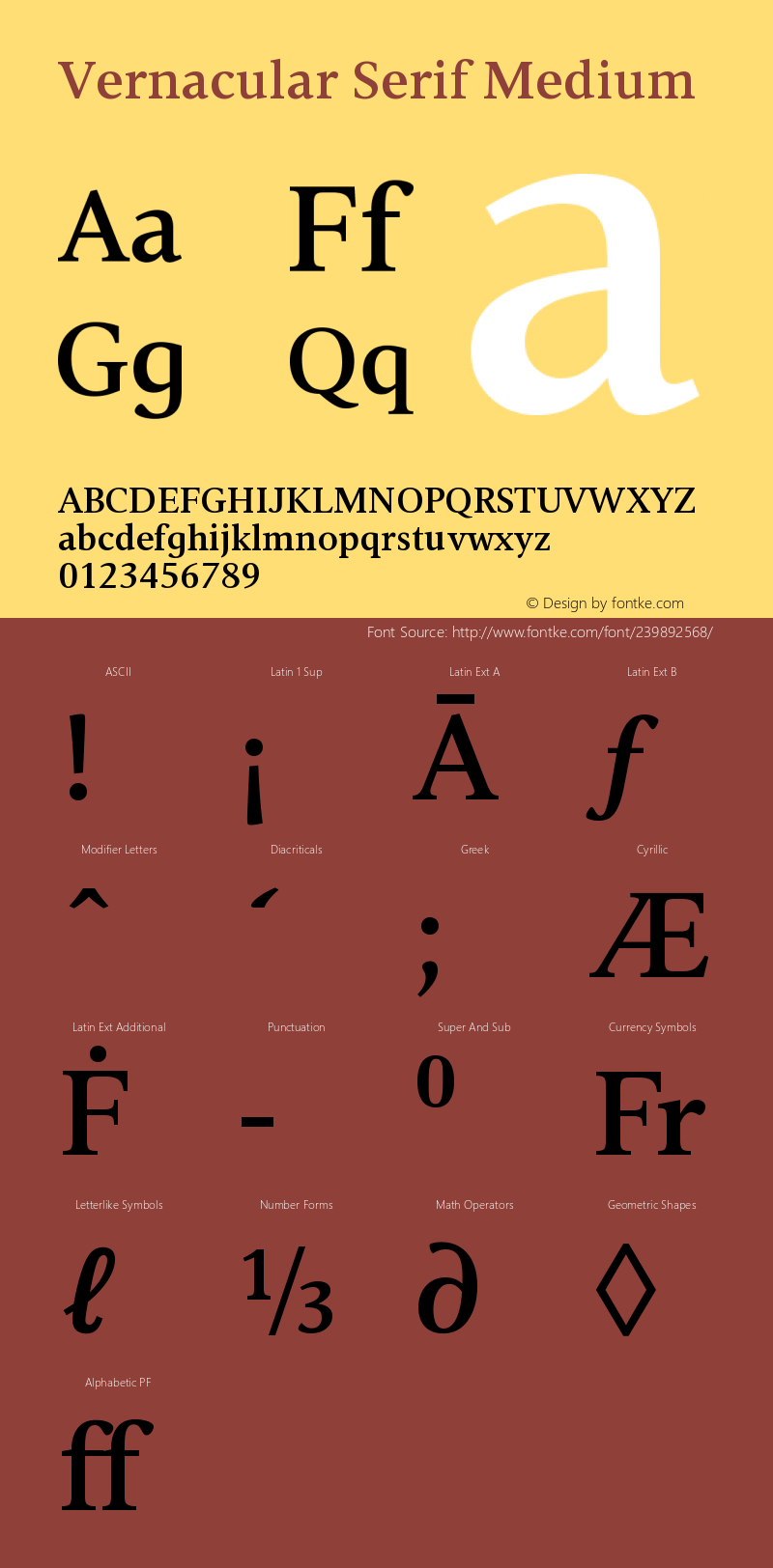 Vernacular Serif Medium Version 3.00; ttfautohint (v1.5)图片样张