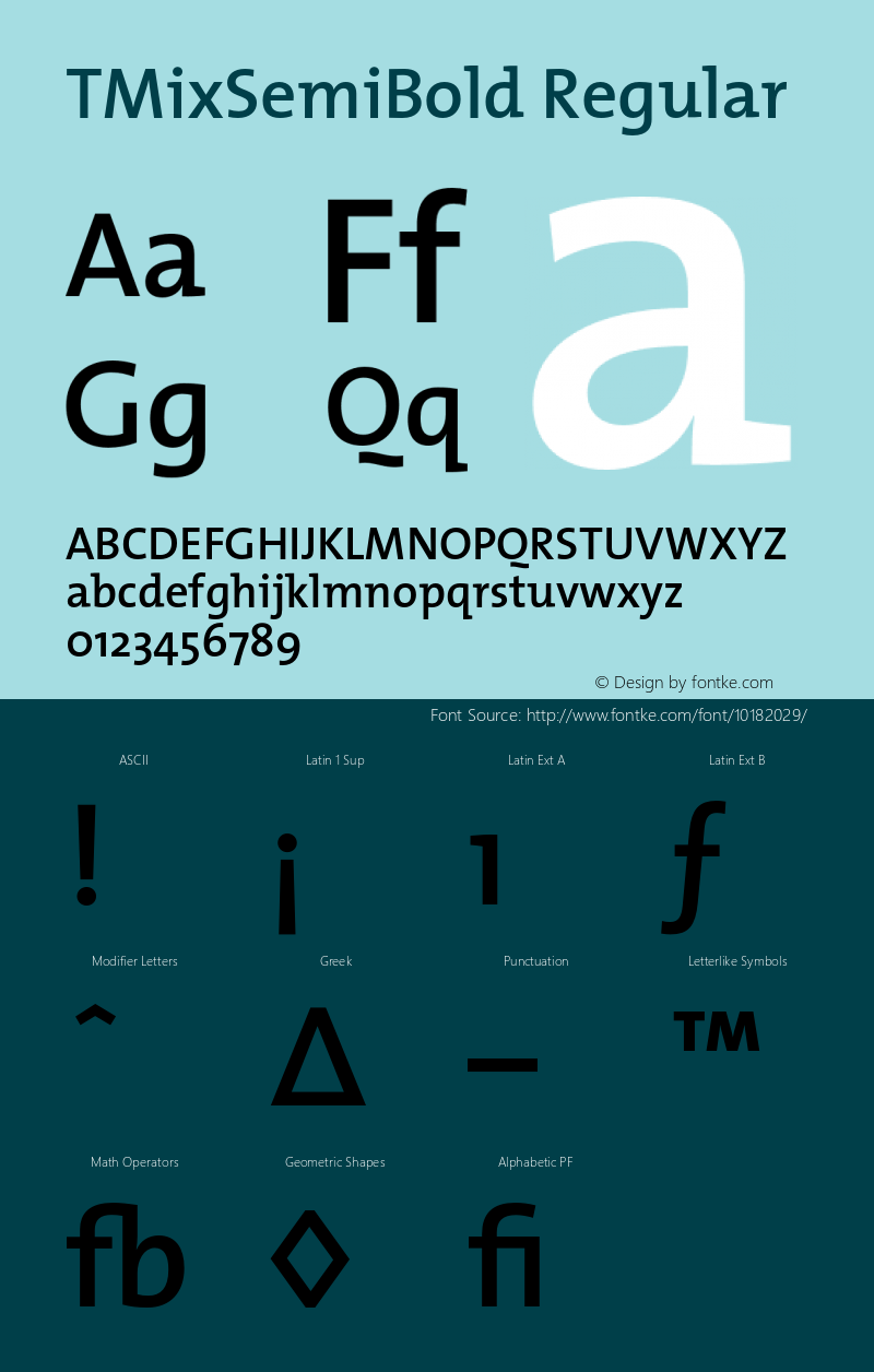 TMixSemiBold Regular 001.000 Font Sample