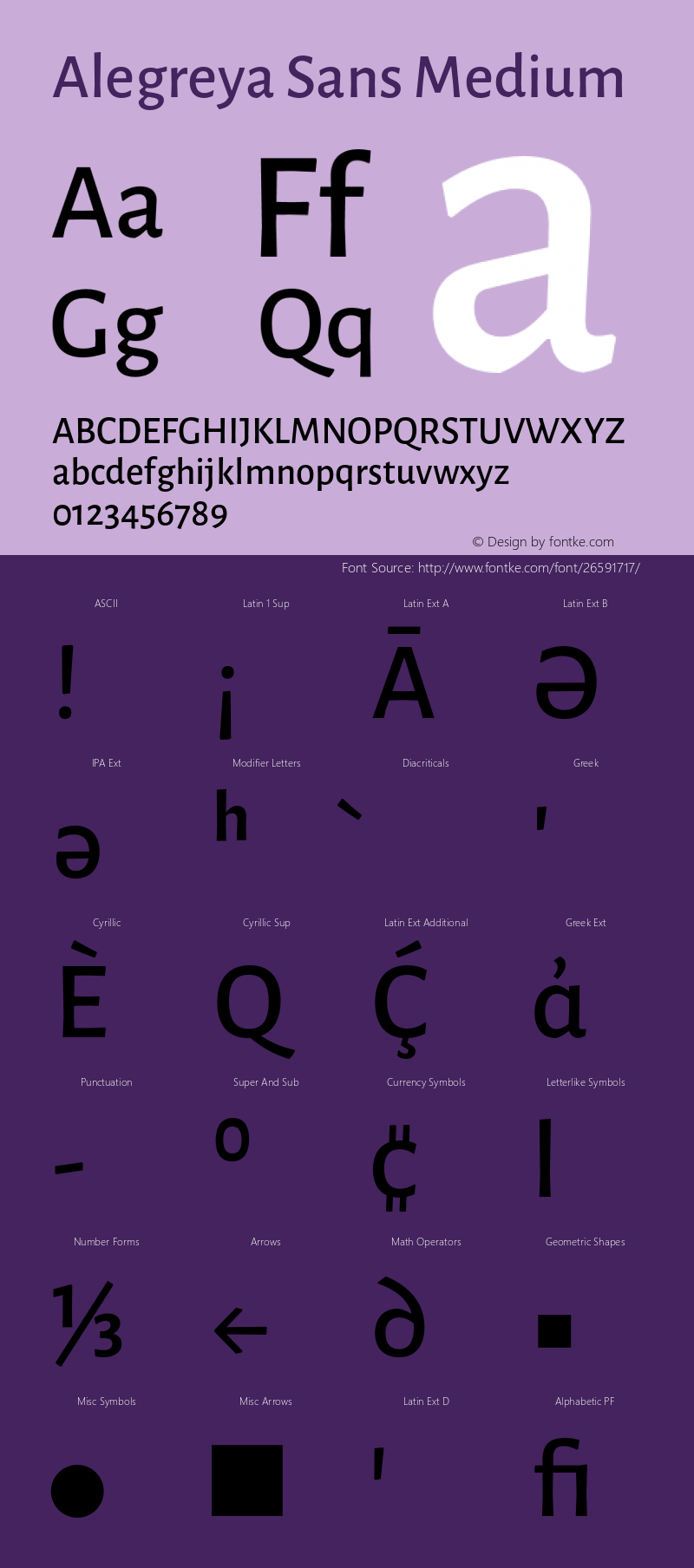 Alegreya Sans Medium Version 2.004;PS 002.004;hotconv 1.0.88;makeotf.lib2.5.64775 Font Sample