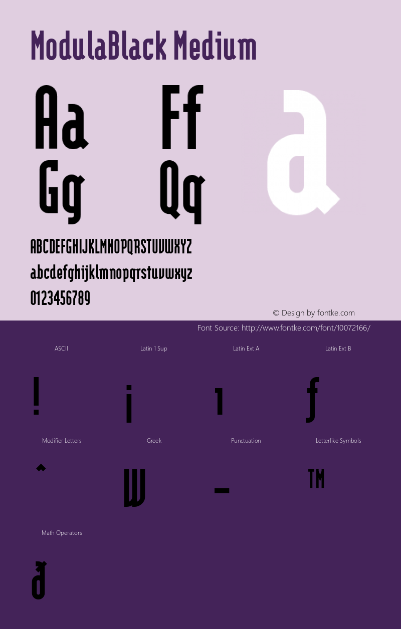 ModulaBlack Medium 001.001 Font Sample