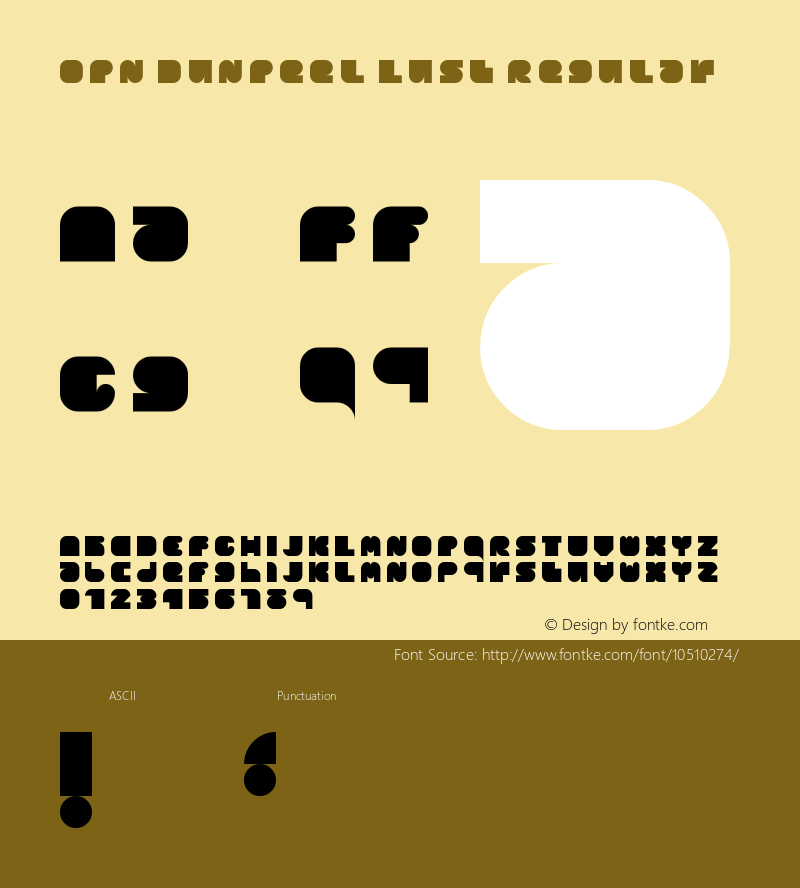 OPN DunPeel Lust Regular OPN DunPeel Lust v1.0 Font Sample