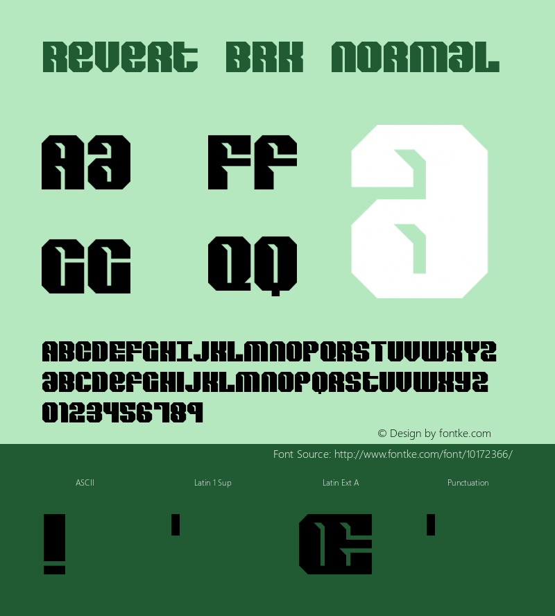 Revert BRK Normal Version 1.00 Font Sample
