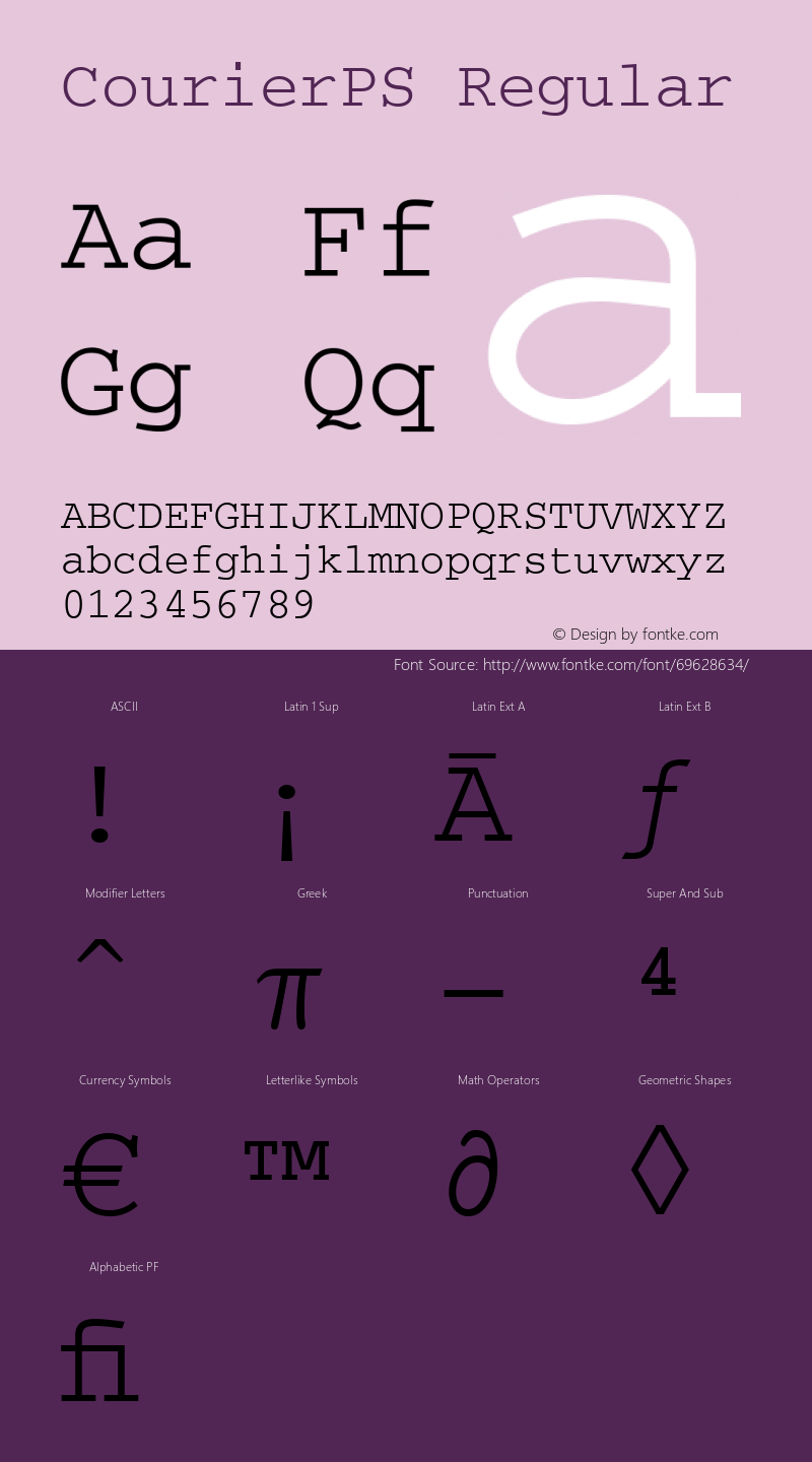 CourierPS Version 2.03 Font Sample