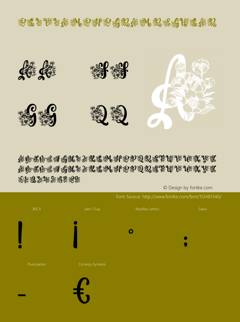 Olivia Monogram Version 1.00;February 13, 2021;FontCreator 11.5.0.2422 64-bit Font Sample