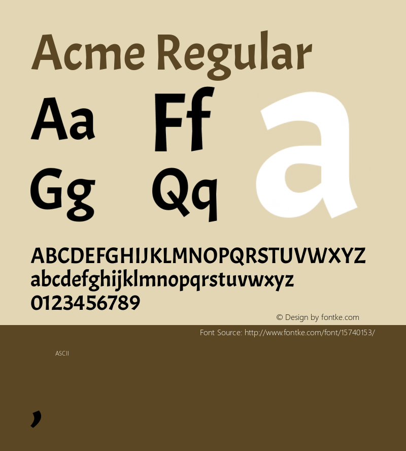 Acme Regular Version 1.001 Font Sample