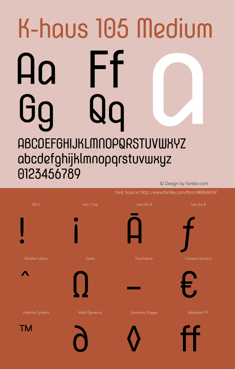 Khaus105-Medium Version 1.00 Font Sample