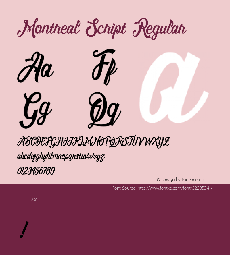 MontrealScript  Font Sample