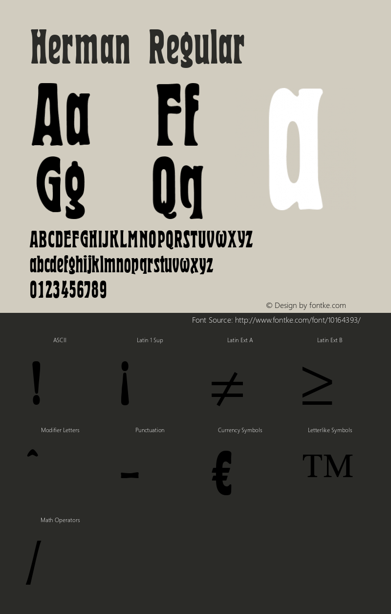 Herman Regular Version 1.0 20-10-2002 Font Sample