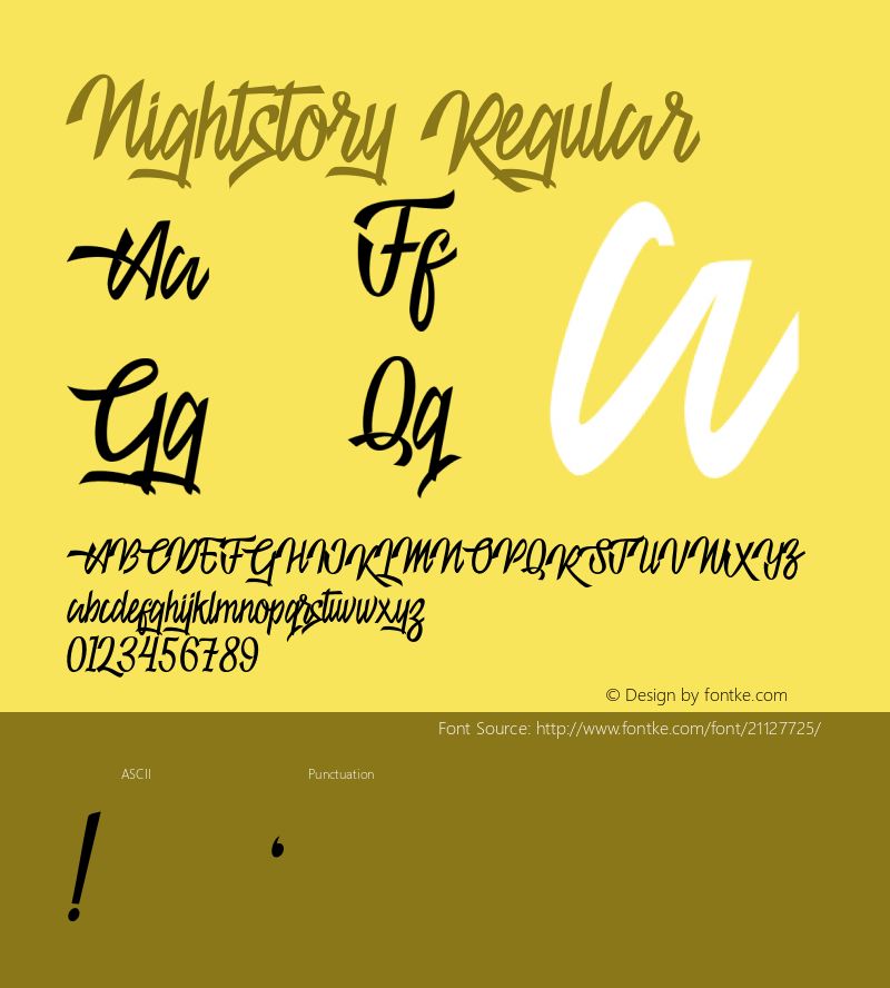 Nightstory Version 1.000;PS 001.001;hotconv 1.0.56 Font Sample