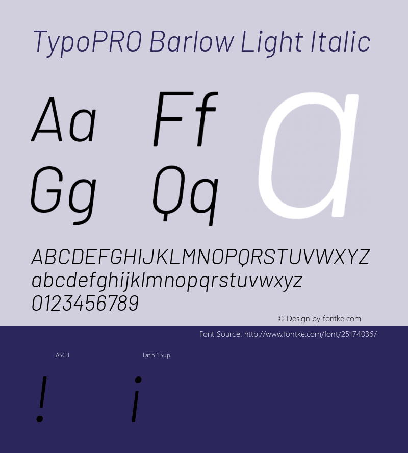 TypoPRO Barlow Light Italic Version 1.301 Font Sample