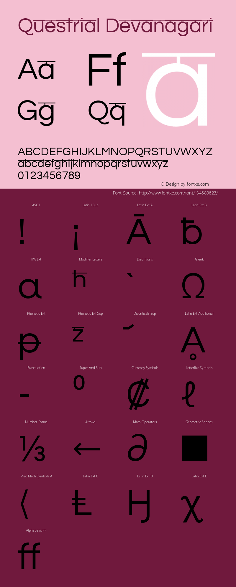 Questrial Devanagari Version 2.000; ttfautohint (v1.8.3) Font Sample