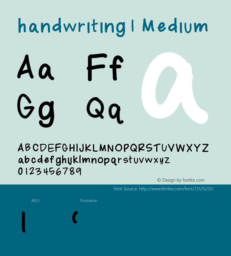 handwriting1 Version 001.000 Font Sample