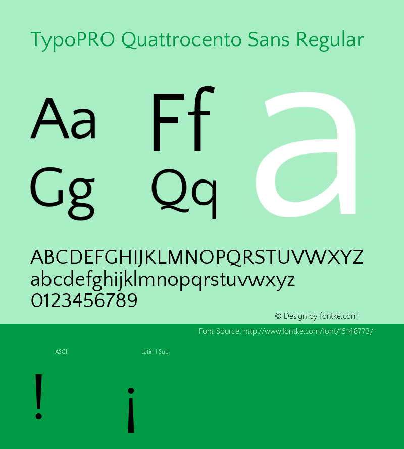 TypoPRO Quattrocento Sans Regular Version 2.000 Font Sample