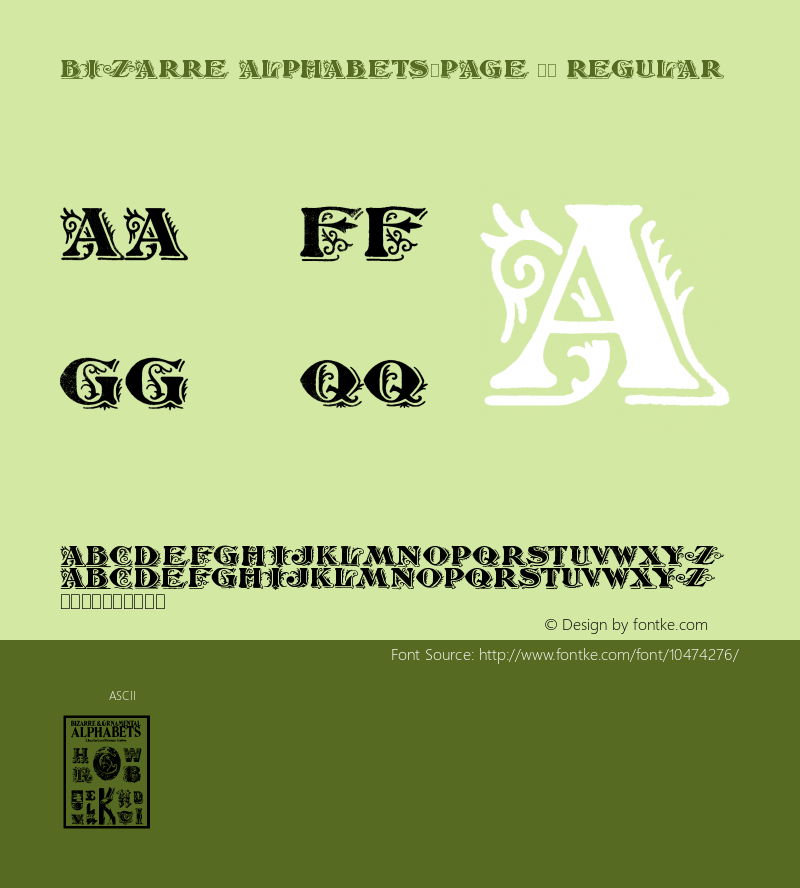 Bizarre Alphabets-Page 95 Regular Version 1.00 August 24, 2012, initial release Font Sample