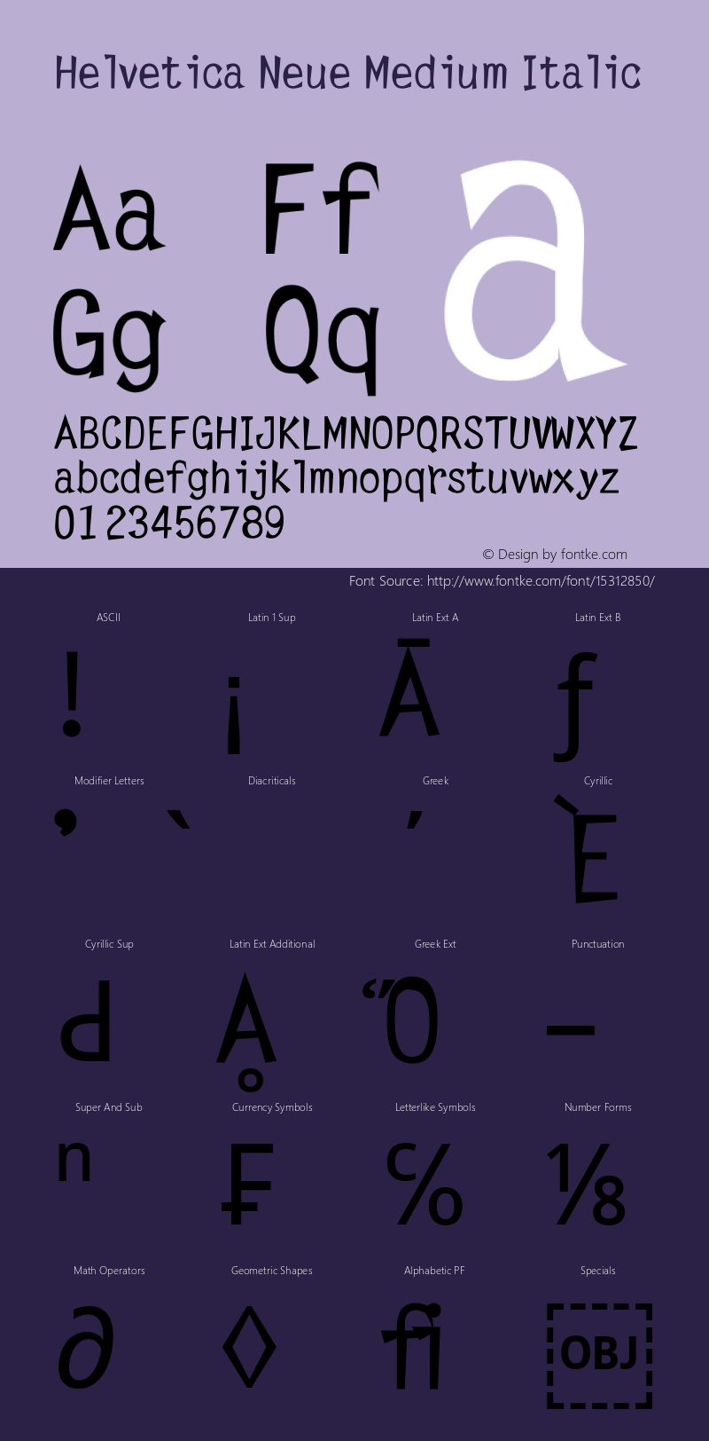 Helvetica Neue Medium Italic 9.0d49e3 Font Sample