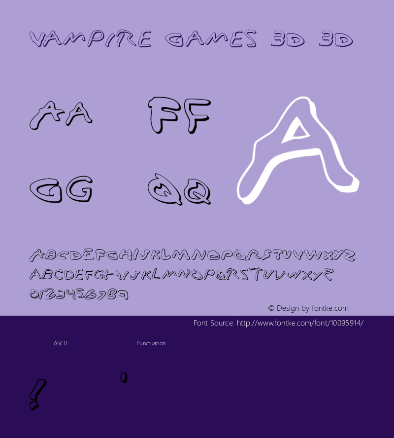 Vampire Games 3D 3D Unknown Font Sample