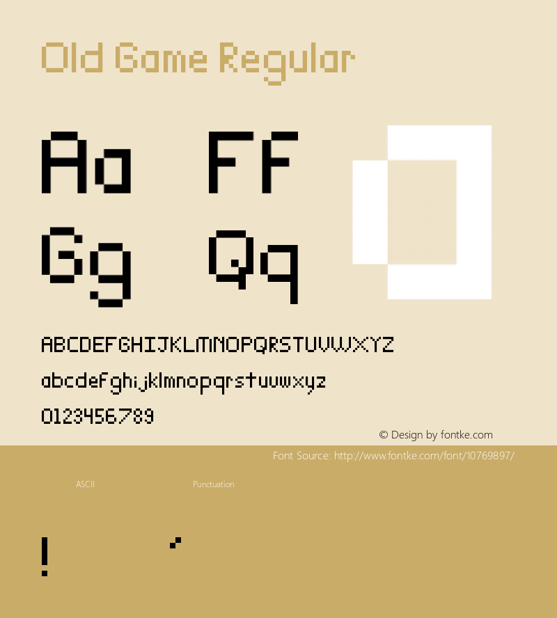 Old Game Regular Version 1.0 Font Sample