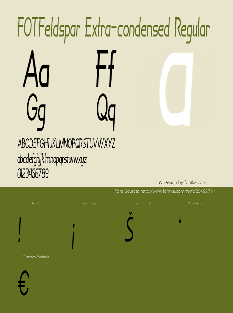 FOTFeldspar-ExtracondensedRegular Version 1.000 Font Sample